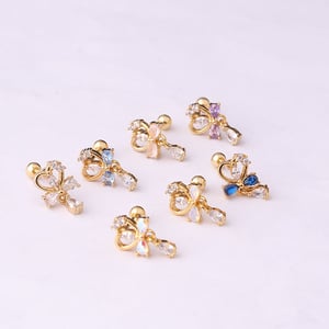 1 Piece Simple Series Classic Heart Titanium Steel  Gold Color Material Zircon Women's Stud Earrings h5 